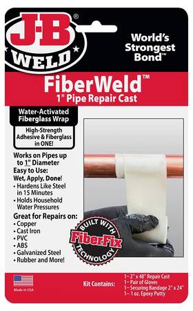 J-b Weld 043425382481 Fiberweld Pipe Repair Cast 2x48 Inch High Strength Adhesive Fiberglass Wrap