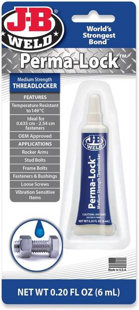 24206uk J-b Weld 24206 Perma-lock Medium Strength Threadlocker - 6 Milliliter Blue