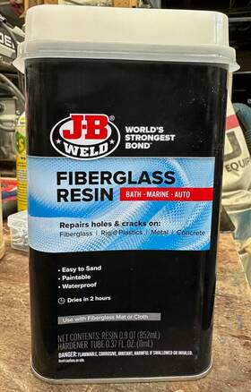 40122 J-b Weld Fiberglass Resin Waterproof Bath Marine Auto Pool Craft