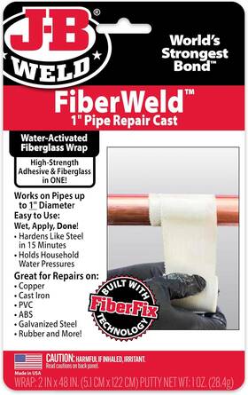 38248 Jb Weld Fiberweld Pipe Repair Cast 2x48 Inch High Strength Adhesive Fiberglass Wrap