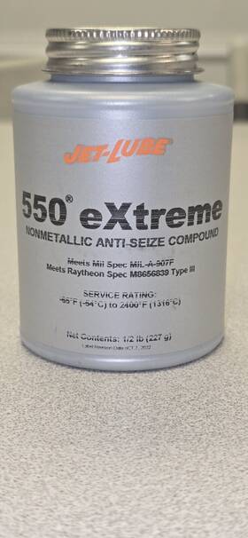 47102 Jet-lube 550 Extreme Non-metallic Anti-seize Compound 1/2 Lbs. Bottle