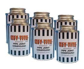 159123 Key Tite T1te 59123 -box Of Six 6 Half-pint Brush Top Cans Pipe Dope Joint Compound