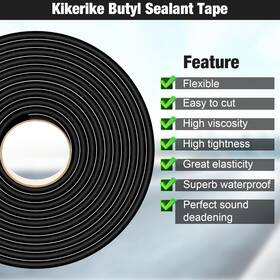 Kikerike 313103184165 Butyl Rubber Tape Headlight Glue Sealant Rope 14.8ft Diameter 8mm Putty