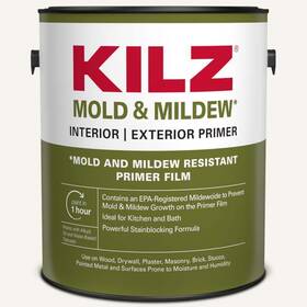 L204601 Kilz Mold And Mildew 1 Gal. White Water Based Interior Exterior Primer Sealer
