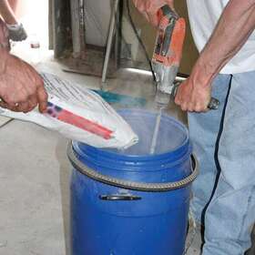 Kraft Tool Co. 765139442526 15 Gal. Durable Large Blue Concrete Mixing Barrel With Lid