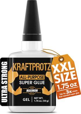 Kpg50g Kraftprotz Super Glue Gel Xxl Value Size 1.76oz Nondrip All Purpose Adhesive For Verti