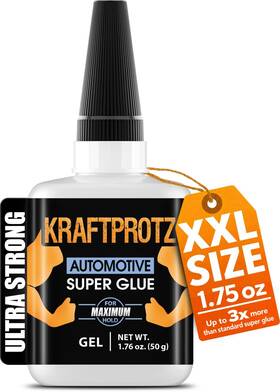 Kraftprotz Kpga50us Automotive Super Glue Gel 1.76 Oz Xxl For Car Trim Bumpers Brackets And Fai