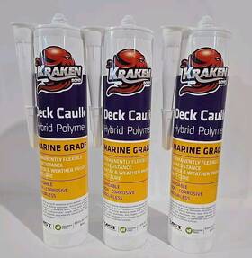 Kraken 101082200493 3 Bond Deck Caulk Hybrid Polymer Marine Grade 9.8oz Black Sandable Uv Res
