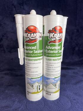 Kraken Bond 101082200189 Advanced Exterior Sealant 9.8oz 2 Pack White Hybrid Polymer