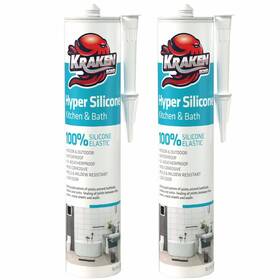 Kr125se01-hktcnbath Kraken Bond 101082200707 Hyper Kitchen And Bathroom Silicone - Clear 10.1 Fl Oz 2 Pack