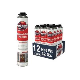 Kraken Bond 101082201537 Pro Window And Door Gap Filler 32oz Low Expansion Gun Foam 12 Pack