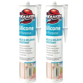 Kraken Bond 681575041784 Rtv Silicone Caulk Clear - 2x10.1 Fl.oz. 100% Sealant Wa