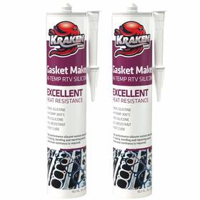 Kr123se01-gasketmkr Kraken Bond 681575044501 Gasket Maker Rtv Silicone Red - 10.1 Fl Oz 2 Pack
