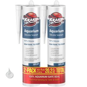 Kraken Bond 681575044686 Aquarium Silicone Sealant Clear - 2x10.1 Fl. Oz. 100% Waterproo
