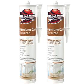 Kraken Bond 681575044815 Paintable Caulk White - 2x10.1 Fl. Oz. Premium Acrylic Latex Sealant For Tr