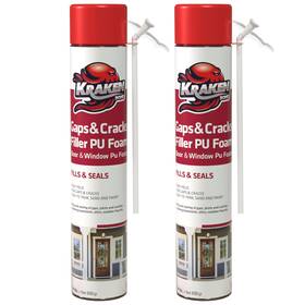 Kraken Bond 810108220534 Gaps And Cracks Expanding Foam Sealant - 2x24oz High Expansion Polyurethane S