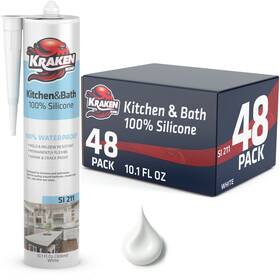Kr114se01-ktcnbath Kraken Bond 810108223306 Kitchen And Bath Silicone Sealant 10.1oz 48 Pack - White