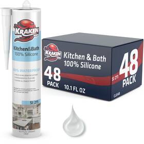 Clear-10.1oz-48p-m Kraken Bond 810108223337 Kitchen And Bath Silicone Sealant 10.1oz 48 Pack - Clear