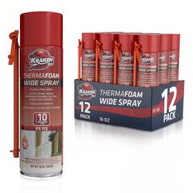 Kraken Bond 810108223450 Krakenbond Thermafoam Wide Spray Polyurethane Foam 16oz 12pk Firerated-straw Use