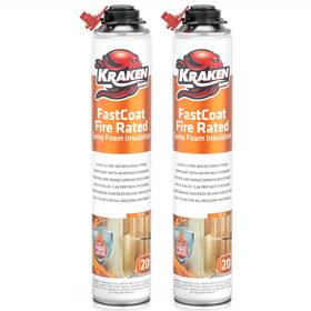 Kraken Bond 810108228370 Fastcoat Spray Foam Insulation - 2x27.1 Oz. Closed Cell Expandi
