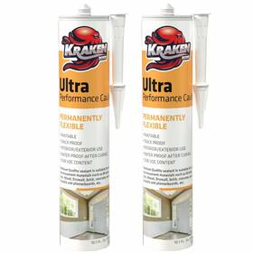 Kraken Bond 810108228899 Ultra Performance Caulk Sealant 10.1 Fl Oz White 2 Pack