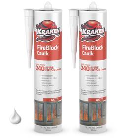 Kr117se01-fireblckse Kraken Bond 810108229018 Fireblock Caulk Fire Rated Sealant 10.1oz 2 Pack White