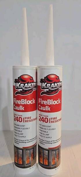 Iml610 Kraken Bond Lot Of 2 Fire Block Caulk Acrylic Sealant 10.1oz Cartridge White