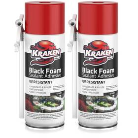 Kr106pf01 Kraken Bond Black Spray Waterfall Foam Sealant - 2x12oz Expanding Polyurethane Pond Foa