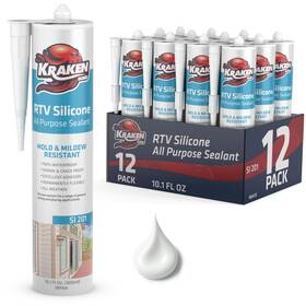 Kr111se01 Kraken Bond White Silicone Sealant Waterproof% 100-10 Fl Oz Cartridge - Rtv Caul