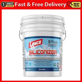 Lanco 445041179118 Siliconizer Acrylic Elastomeric White Reflective Roof Sealer 5 Gallon