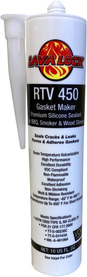 Lavalock 690996755451 Rtv High Temp Bbq Smoker Sealer Gasket Adhesive 10 Oz 450 F - Clear