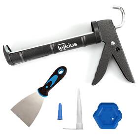 Lk-cg012-a Leikius Caulk Gun No-drip Silicone Caulking 9 Inch Black-siliver