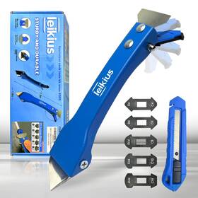 Lk-cg012-b Leikius High Quality 3 In 1 Caulking Tools Sets Steel Sealant Finishing Blue