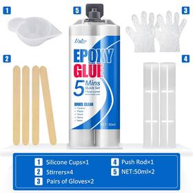Limino Ycca059 5 Minute Epoxy Glue Clear Waterproof Adhesive For Metal Wood Plastic Tile Repair