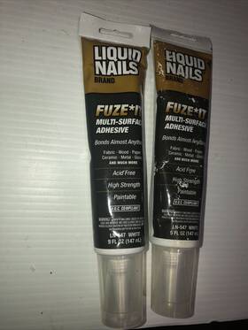 Liquid Nails 056198661561 Fuze It Multi-purpose Repair Adhesive 5 Oz Two Tubes