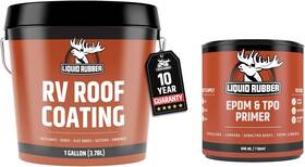 Liquid Rubber 445044975922 Rv Roof Coating Sealant Bundle 1 Quart Epdm Primer