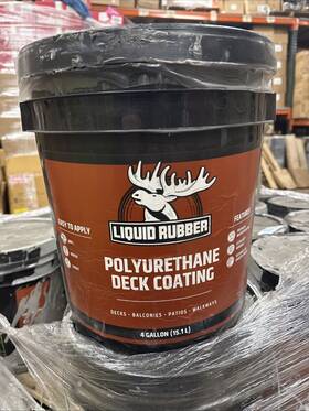 46041 Liquid Rubber Polyurethane Deck Coating Misty Grey 4-gallon