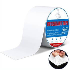 Lisrek 678233733341 Rv Roof Tape White 6 Inch X 50 Feet Waterproof Repair Sealant Uv-resist