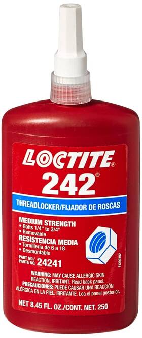 24241 Loctite Blue 242 Medium Strength Threadlocker 250 Ml Bottle
