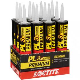 Loctite 445013921929 Pl Premium Construction Adhesive 10oz Tan 12 Pack Strong Polyurethane Glue
