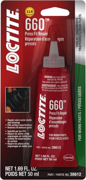 555337 Loctite 660 Automotive Press Fit Repair High Strength Quick Cure Clear