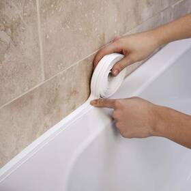 Lolitech 445015476465 Caulk Tape - Waterproof Self-adhesive Caulking 1.5 Inch X 10.5ft For Toilet Sea