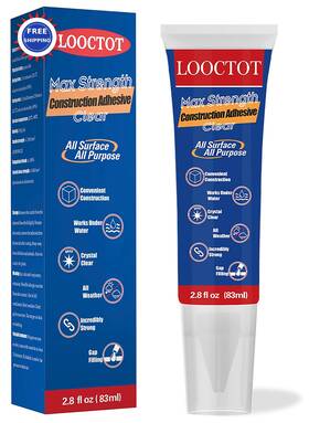 Looctot 756593187030 Construction Adhesive 2.8 Fl Oz Squeeze Tube Versatile For Tile Floor Stone Wood