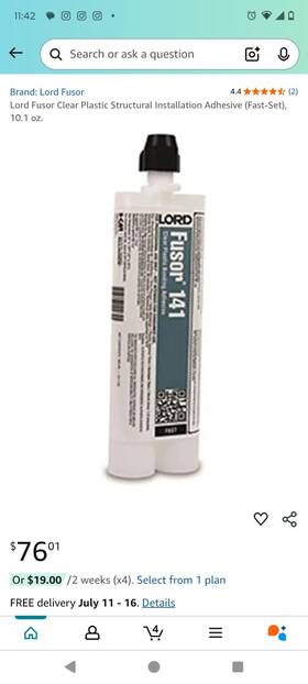 Fus-141 Lord Fusor 141 Fast Clear Bonding Adhesive