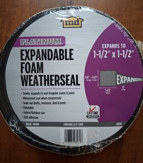 03170 M-d Building Products Platinum Black Foam Weatherseal