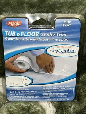 70048133305 Magic American Tub And Floor White Sealer Trim 1.25 Inch X 5ft . New