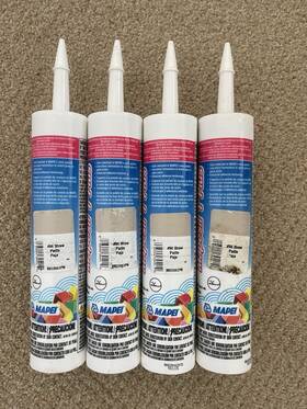 Mapei 093994394910 Lot Of 4 Mapesil T Plus Tan Baige #94 Straw 100% Silicone Sealant Grout
