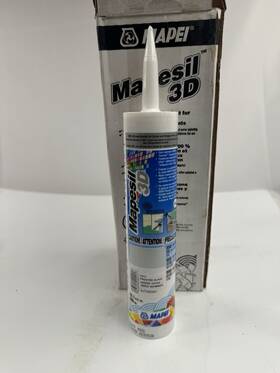 3bt000591 Mapei Mapesil 3d Silicone Sealant Frosted Glass #202 10.1 Oz