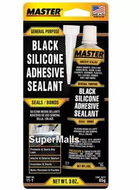 491979 Masters Qty 6 Black Rtv Silicone Adhesive Sealant For Automotive / All Purpose 21 Oz