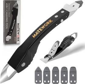 Mt9071 Matework Caulking Tool Stainless Steel Caulk Remover 4 In 1 Black